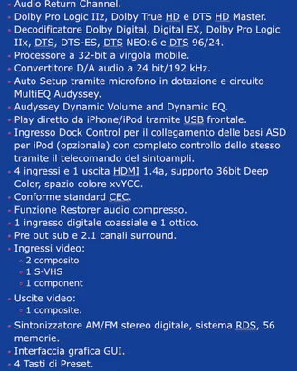 Amplificatore Denon AVR1612