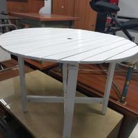 Tavolo legno da esterno tondo bianco 
