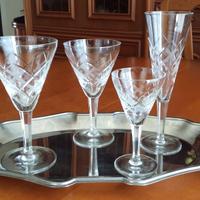 3  SERVIZI  BICCHIERI  DA TAVOLA -CRISTALLO