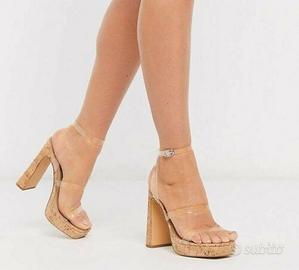 Sandali in sughero trasparenti London Rebel