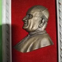 quadro con bronzo papa Giovanni XXIII 