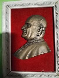 quadro con bronzo papa Giovanni XXIII 