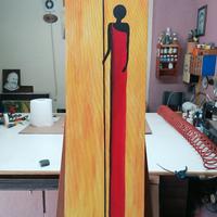 QUADRO 30 X 100 CM "DONNA DEL SOLE" - ACRILICO