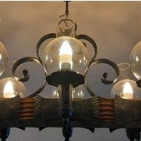 Lampadario vintage ferro battuto stile montano