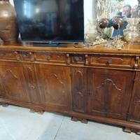 Credenza in legno di noce 4 ante con cassetti