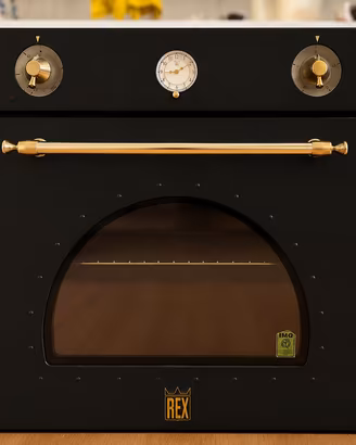 Forno da incasso Rex vintage nero e ottone