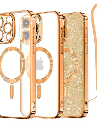 Custodia magnetica per iphone 15pro colore bronzo