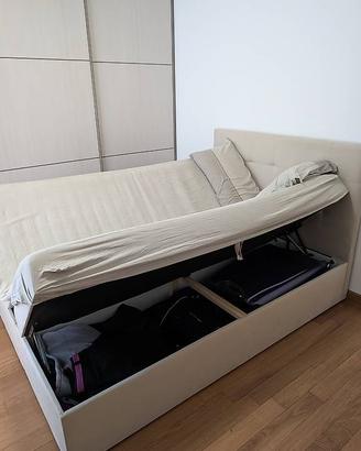 Letto contenitore alla francese con materasso