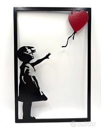 Wall art bambina con palloncino cuore  stampa 3D
