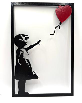 Wall art bambina con palloncino cuore  stampa 3D
