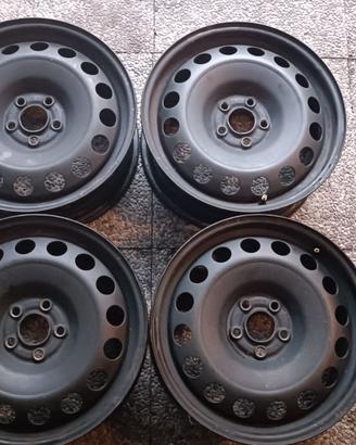 4 cerchi in ferro VW Seat Audi Skoda 6,5x16-5x100