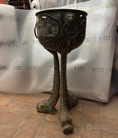Braciere Porta-vaso Antico in Ottone