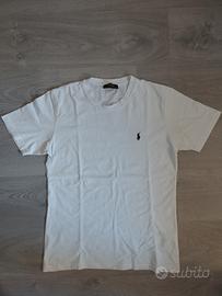 T-Shirt Polo Ralph Lauren Bianca-Logo Ricamato