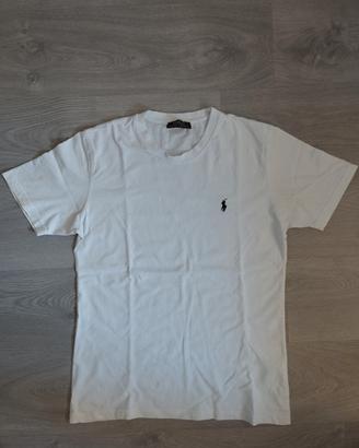 T-Shirt Polo Ralph Lauren Bianca-Logo Ricamato