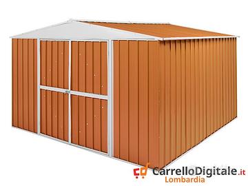 Box in Acciaio da giardino 360x345cm legno chiaro