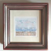 Acquerello originale in cornice vintage 