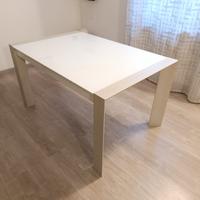 Tavolo allungabile 140/180/220 con piano in vetro
