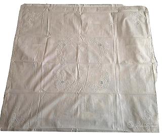 Lenzuolo culla ricamato a mano vintage 