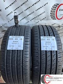 2 PNEUMATICI 205/45 R16 BARUM ESTIVE 90%