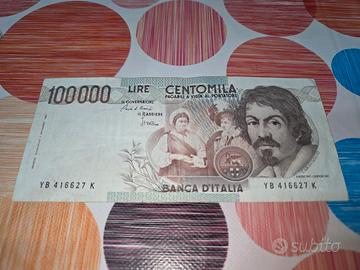 100000 Lire Caravaggio 1° Tipo SERIE YB 416627 K