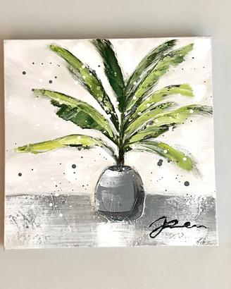 Quadro tela pianta su vaso
