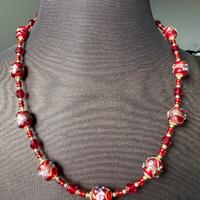 Collana in vetro di Murano rosso Torta Nuziale