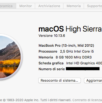 Macbook Pro Mid 2012 8 GB Ram