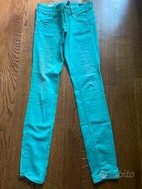Jeans donna verde acqua marina
