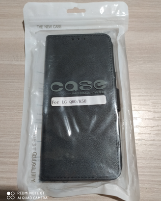 Custodia a libro Lg Q60 nera