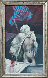 Armando DE STEFANO anno 1971 "W MARAT" cm 46x27