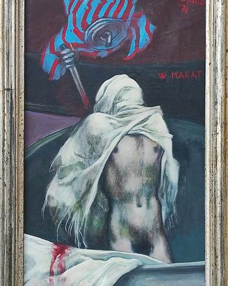 Armando DE STEFANO anno 1971 "W MARAT" cm 46x27