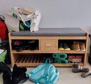 panca scarpiera in bambù 