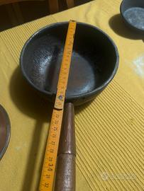 Casseruola in rame  e legno