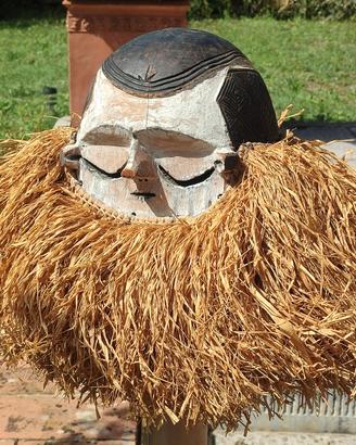 maschera cerimonia congolese vintage 