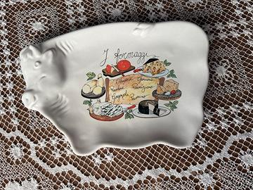 Piatto Formaggi ceramica Vintage Mucca I Formaggi