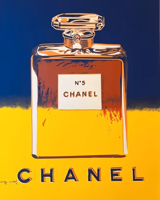 Poster vintage WARHOL ANDY CHANEL GIALLO