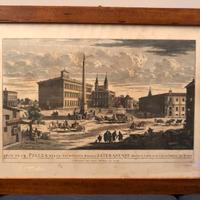 Stampa antica  del '700 - Piazza San Giovanni Roma