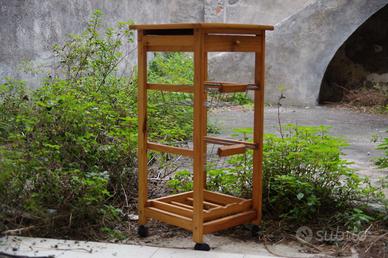 Carrello porta frutta e verdura in legno