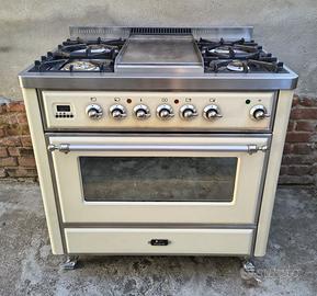 Cucina GAS ILVE Inox 5 Fuochi Maxi Forno 90 Elettr