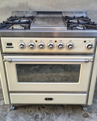Cucina GAS ILVE Inox 5 Fuochi Maxi Forno 90 Elettr