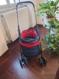 PawHut passeggino  per cani, rosso,