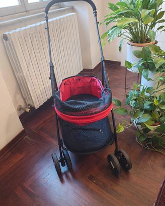 PawHut passeggino  per cani, rosso,