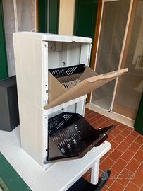 Scarpiera plastica due ripiani 4 scomparti