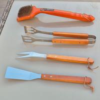 Kit 4 pz per barbeque legno e acciao