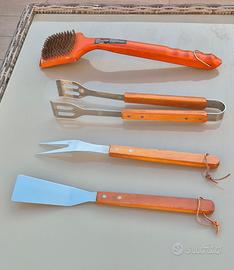 Kit 4 pz per barbeque legno e acciao