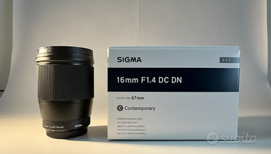 Sigma - Obiettivo 16mm-F/1.4 att. Canon EF-M