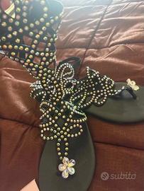 Sandali alti neri con strass SHEIN 4€