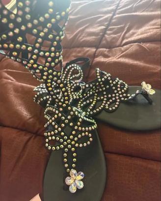 Sandali alti neri con strass SHEIN 4€