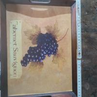 vassoio in legno country  anni 80