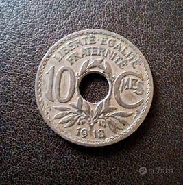 Moneta 10 Centimes Francia 1918